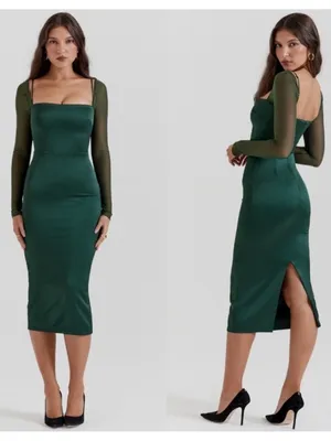 House of CB Ellica Emerald Green Midi Dress S thumbnail 5