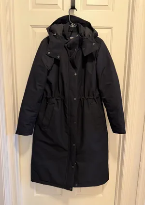 Lands' End Hooded Long Puffer Coat Black Size Medium thumbnail 1