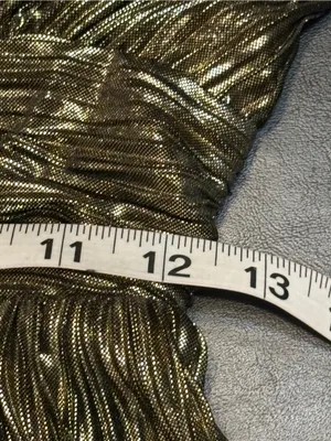Lulu's Metallic Gold Plisse Long Sleeve Backless Romper size Small NWT thumbnail 15