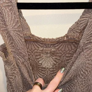 Free People Textured Beige Crop Top thumbnail 2