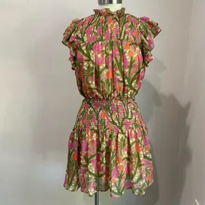 Entro Saturday In The Park Floral Mini Smocked Dress Size Small thumbnail 3