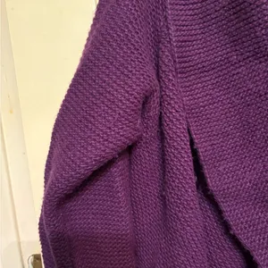 Talbots Petites wool Silk Drapey Waterfall Cardigan‎ purple size XL thumbnail 5