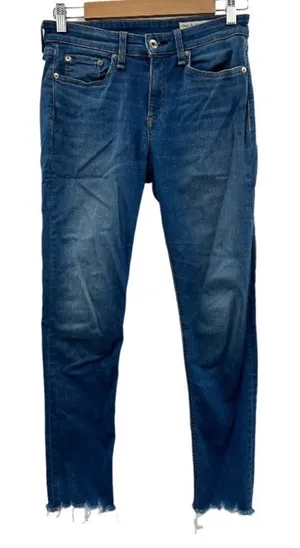 Rag & Bone Cate Mid Rise Ankle Raw Hem Skinny Jeans Size 26‎ thumbnail 1