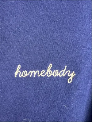 Magnolia Homebody Hoodie Sweatshirt Blue Embroidered Soft Pullover S Cozy Lounge thumbnail 2