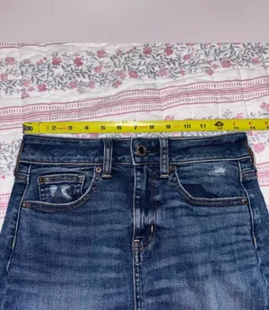 American Eagle Outfitters Denim Distressed Skirt thumbnail 9