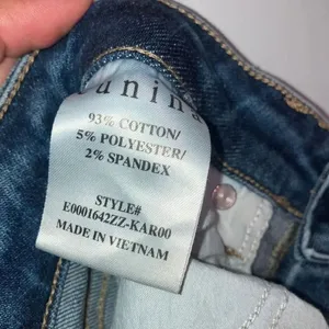 Eunina Nikki High Rise Skinny Cigarette Dark Wash Raw Hem Size 7/28 #200 thumbnail 8