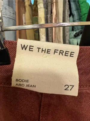 NWT Free People We The Free Bodie Arc Jeans - sangria pink red - 27 thumbnail 11