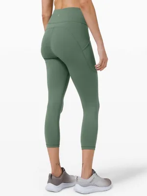 Lululemon Invigorate High Rise Crop 23” Leggings in Algae Green size 6 $118 thumbnail 2