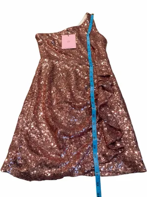 HELLO MOLLY pink sequin one shoulder dress nwt thumbnail 2