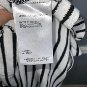Tribal Black and White Striped Blouse Henley Tunic XL thumbnail 8