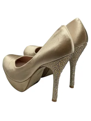 Steve Madden ☀︎︎ Partyy-R Glitter Crystal Platform Stilettos Pumps ☀︎︎ Champagne thumbnail 5