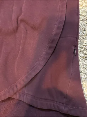Athleta Cozy Karma Asym Pullover Small Burgundy Fleece Half Zip Sweatshirt thumbnail 4