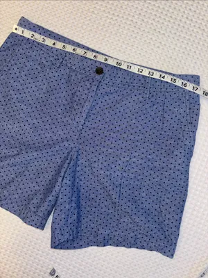 Talbots Girlfriend Chino Shorts Size 12 Light Blue Navy Polka Dot Classic Preppy thumbnail 9