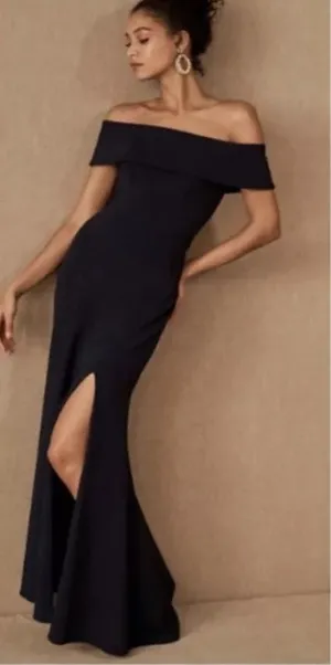 BHLDN‎ Delice Off The Shoulder Evening Maxi Dress Black 8 LBD thumbnail 1