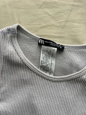 ZARA Lavender Ribbed Crop Tank Top thumbnail 2