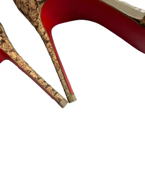 Christian Louboutin Iriza Tan Brown Python Embossed Pointed Toe D Size 7 Women's thumbnail 15
