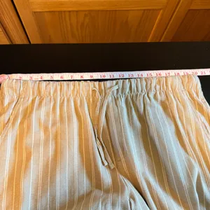 Gap‎ XL Oversized White Striped Linen Rayon Blend Wide Leg Pull On Pants thumbnail 5
