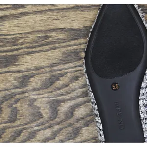 On 34th Womens Millee Embellished Bow Pointed-Toe Flats Silver Tweed Gray 5.5M thumbnail 6