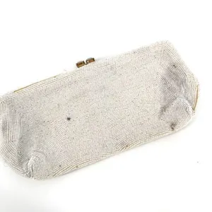 Vintage‎ Beaded iridescent Delill handbag clutch bag made in Belgium white thumbnail 3