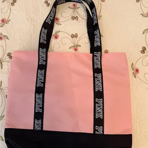 VERY nice Pink Tote Bag with Black Accents. thumbnail 7