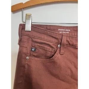 AG Adriano Goldschmied Legging Ankle Women 26R Rust Brown Raw Hem Skinny modern thumbnail 5
