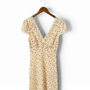 Lulus Liv Light Yellow Ditsy Floral Slip Midi Dress size M NWT thumbnail 6