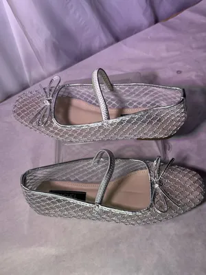 Rachael Ray Silver Mesh Mary Jane Flat with Bow Accent Size 6.5 thumbnail 3