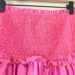 Pomander Place Tuckernuck fuchsia Strapless Jessie Dress Smocked Cotton Size L thumbnail 8