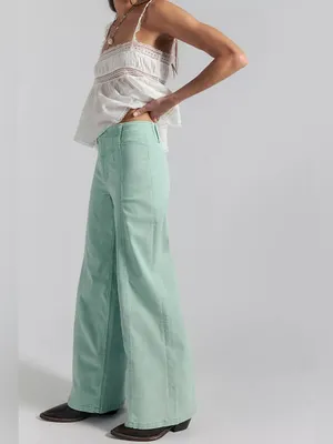 NWT Free People We The Free Libre Wide-Leg Jeans - Cameo Green Turquoise - 27 thumbnail 5