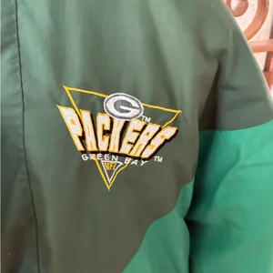Vintage Logo 7 Packers Puffer Jacket Green Size XL thumbnail 2