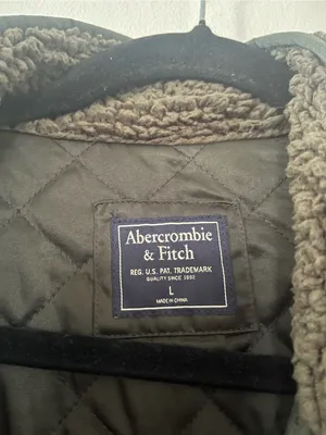 Abercrombie Olive Green Sherpa Teddy Fleece Jacket Large Full Zip Travel Casual thumbnail 5