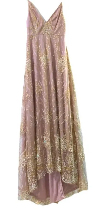 Showpo DRESS IN PINK AND GOLD SPARKLE thumbnail 4