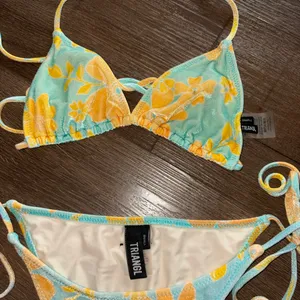 Triangl Swimwear Aqua & Yellow Floral Tie Bikini thumbnail 2