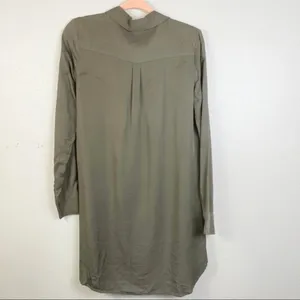WAYF‎ Olive Green Long Sleeve Button Down Dress Small thumbnail 9