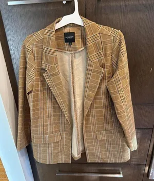 Liverpool Los Angeles women's blazer dijon gold and brown plaid knit 1XL thumbnail 1