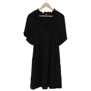 Old Navy Mens Black Gauze Ruffle V-Neck Flutter Sleeve Mini Dress Size M thumbnail 2