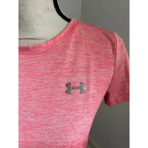 Under Armour HeatGear Tee Womens XS Pink Heather Space‎ Dye Short Sleeve T-Shirt thumbnail 3