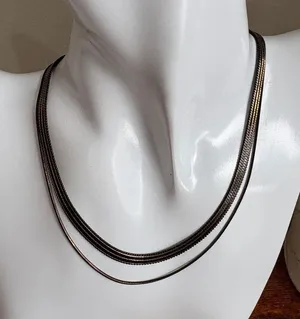 Black & Gold-Tone Chain Necklace thumbnail 1