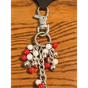 Seasons Ohio State Keychain Dangle Red White beads 4.5" long NEW thumbnail 3