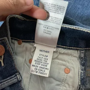 Mother The Insider Crop Step Chew Jeans Dancing On Coals Blue 1417-104‎ Size 26 thumbnail 5