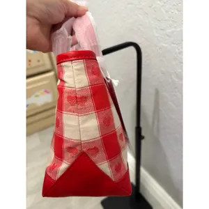 Stoney Clover Lane Red Heart Check Mini Tote New with tags thumbnail 4