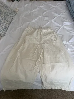 Free People Wide-Leg Pants in Cream thumbnail 2