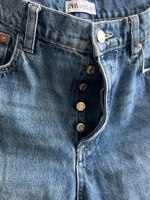 ZARA High Rise Straight Leg Jeans Medium Wash Size 6 (US 6 / EUR 38) thumbnail 3