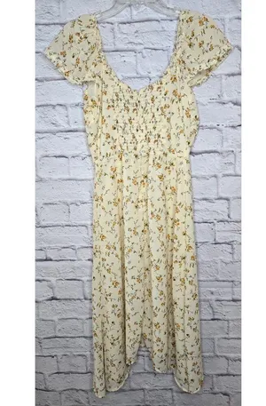 Dex Sweatheart Floral Boho Smocked Midi Sundress medium. thumbnail 4