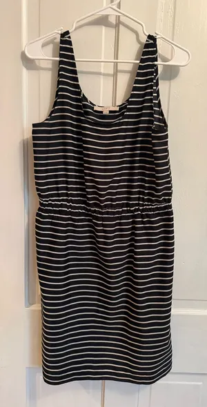 Black and White Striped Loft Dress thumbnail 1