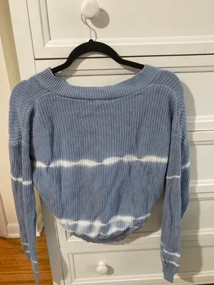 Its Our Time Blue Cropped Sweater thumbnail 2
