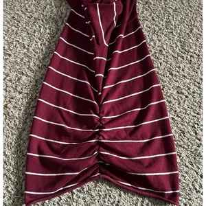 Pink Rose Cowl Neck‎ Quater Sleeve ruched Maroon/white strip sweater size large thumbnail 7