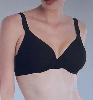 Natori Bra Black Body Double with Lace Full Fit, size 34DD thumbnail 1