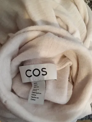 COS White Ribbed Turtleneck Long Sleeve Top Wool Baselayer Neutral Layering SM thumbnail 5