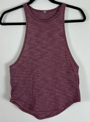 lululemon Sweat Date‎ in Heather Burgundy Racerback Tank Top Size 6 thumbnail 1